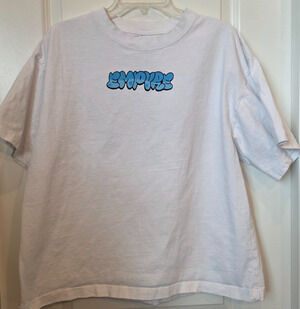 Empire Graphic T-Shirt Streetwear Mens Large White Graffiti Car Skate Hip-Hop